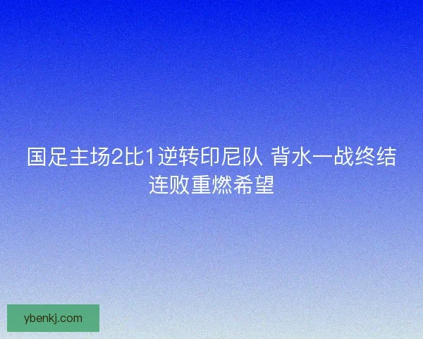 国足主场2比1逆转印尼队 背水一战终结连败重燃希望